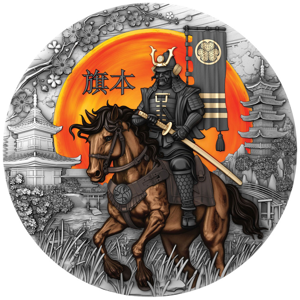 2025 $5 Hatamoto 2 oz High Relief Antiqued Silver Coin by T&S Coin