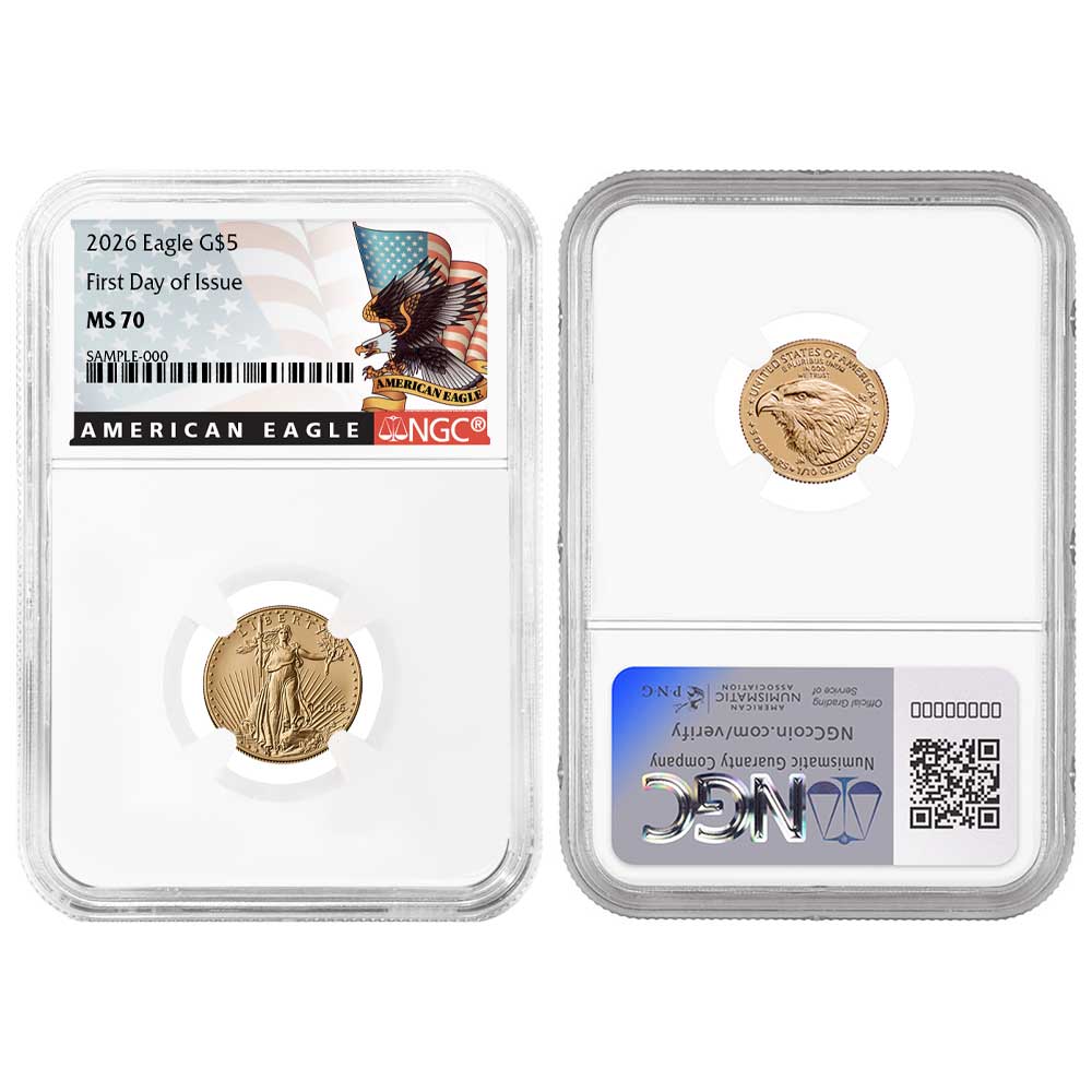 2026 $5 American Gold Eagle 1/10 oz NGC MS70 FDI Black Label