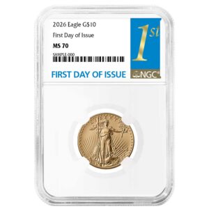 2026 $10 American Gold Eagle 1/4 oz NGC MS70 FDI First Label