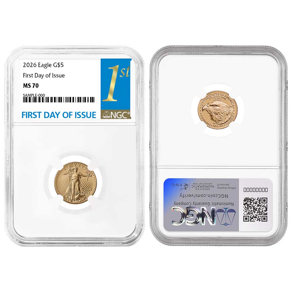 2026 $5 American Gold Eagle 1/10 oz NGC MS70 FDI First Label