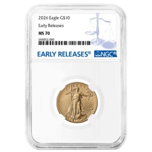 2026 $10 American Gold Eagle 1/4 oz NGC MS70 ER Blue Label