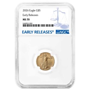 2026 $5 American Gold Eagle 1/10 oz NGC MS70 ER Blue Label