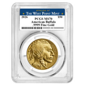 2026 $50 American Gold Buffalo PCGS MS70 West Point Label