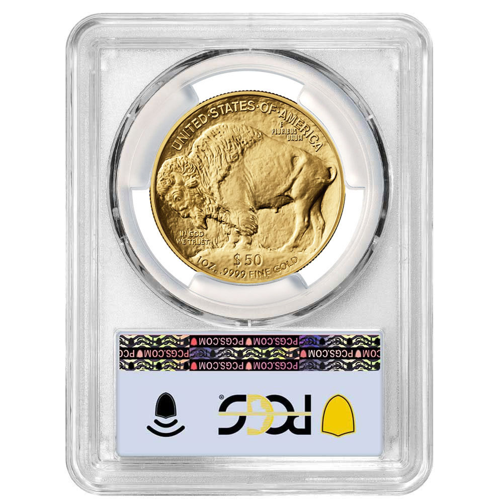 2026 $50 American Gold Buffalo PCGS MS70 FDOI Flag Label