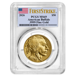2026 $50 American Gold Buffalo PCGS MS69 FS Flag Label
