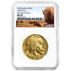 2026 $50 American Gold Buffalo NGC MS70 FDI Buffalo Label