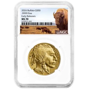 2026 $50 American Gold Buffalo NGC MS70 ER Buffalo Label