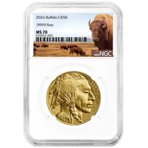 2026 $50 American Gold Buffalo NGC MS70 Buffalo Label