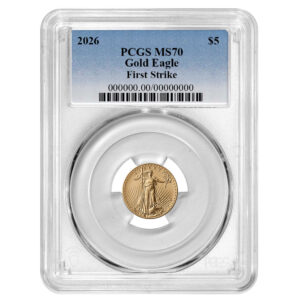 2026 $5 American Gold Eagle 1/10 oz PCGS MS70 FS Blue Label