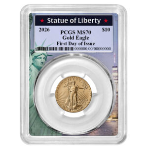 2026 $10 American Gold Eagle 1/4 oz PCGS MS70 FDOI Statue of Liberty Frame