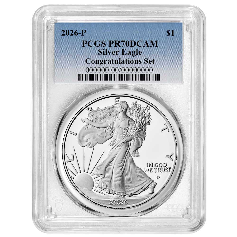 2026-P Proof $1 American Silver Eagle Congratulations Set PCGS
