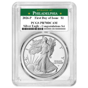 2026-P Proof $1 American Silver Eagle Congratulations Set PCGS PR70DCAM FDOI Philadelphia Label