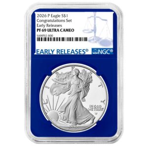 2026-P Proof $1 American Silver Eagle Congratulations Set NGC PF69UC ER Blue Label Blue Core