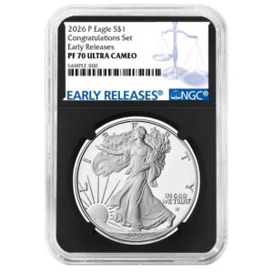 2026-P Proof $1 American Silver Eagle Congratulations Set NGC PF70UC ER Blue Label Retro Core