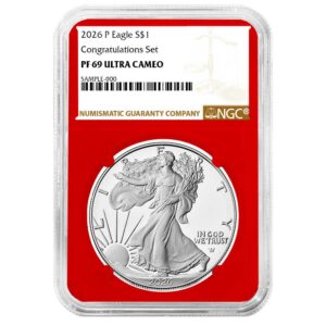 2026-P Proof $1 American Silver Eagle Congratulations Set NGC PF69UC Brown Label Red Core