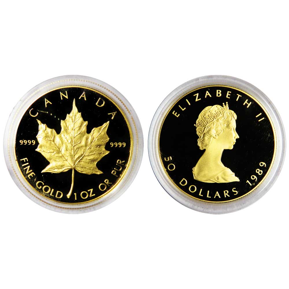 [世界に１枚だけ！]20thゴールドレアPSAセット 1989 10th Anniversary Commemorative Maple Leaf Issue Canadian Gold