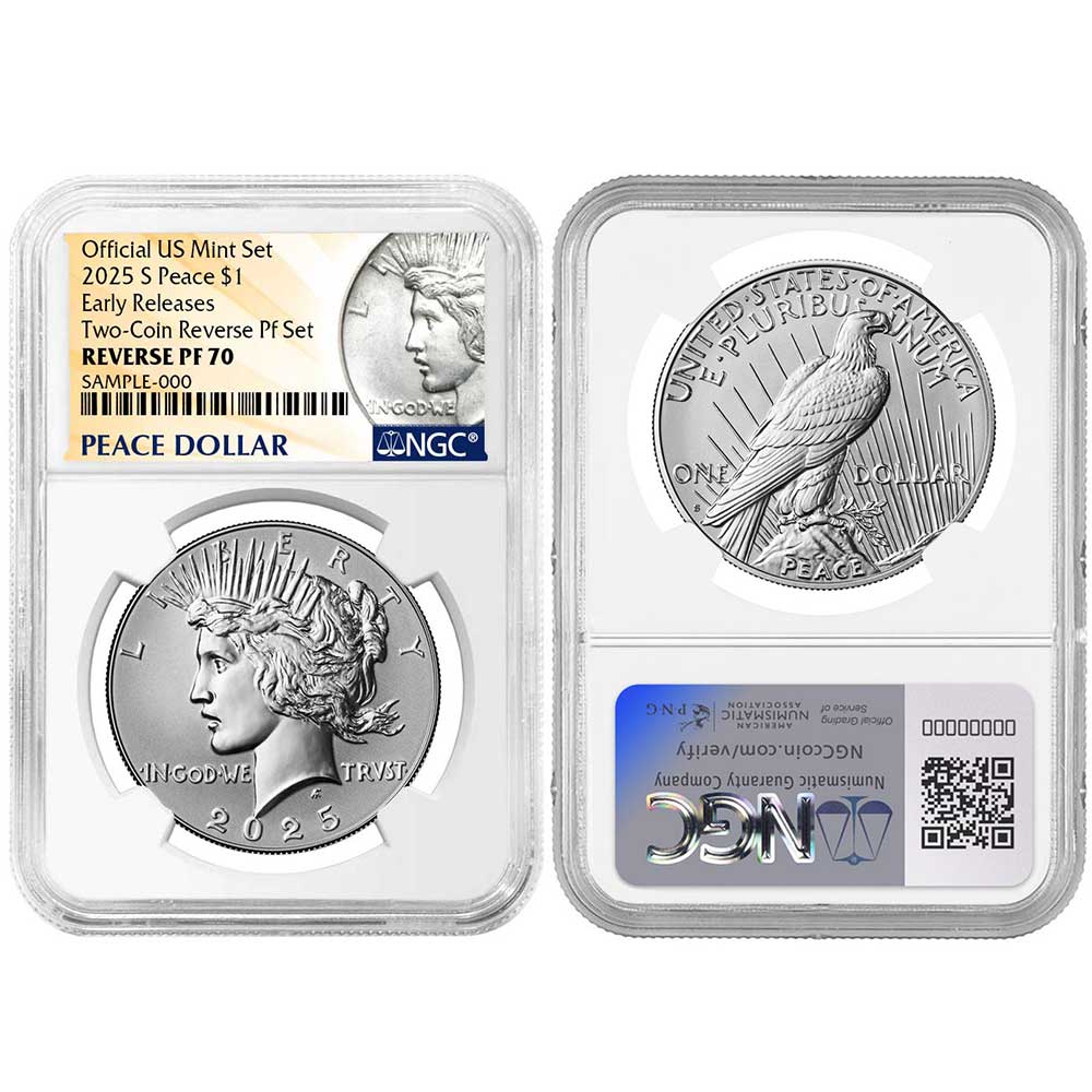 2025-S Reverse Proof $1 Morgan and Peace Silver Dollar 2pc Set NGC