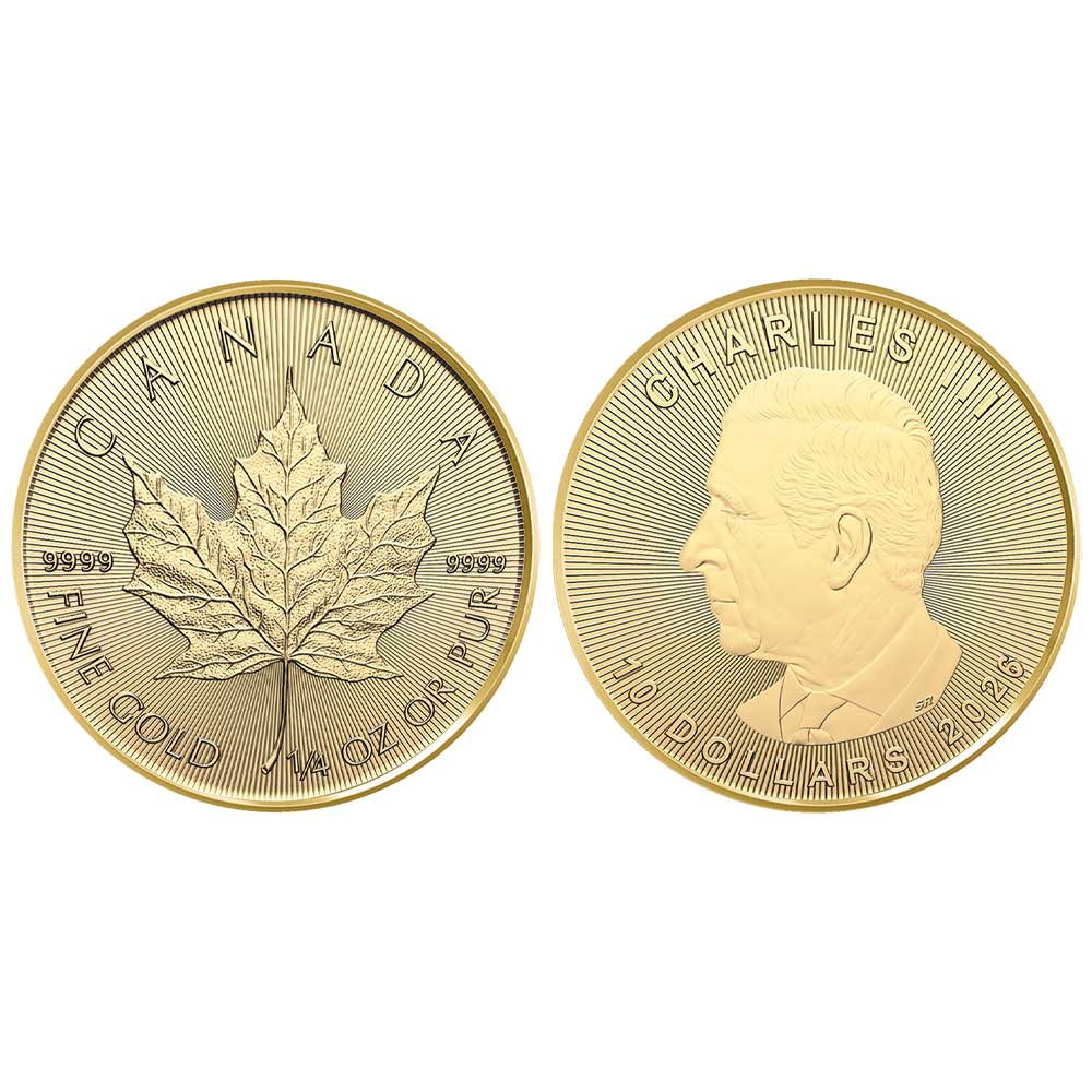 2026 $10 Gold Canadian Maple Leaf .9999 1/4 oz Brilliant Uncirculated -  Pinehurst Coins