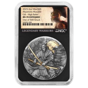 2025 Leonidas 2 oz High Relief Silver Antiqued & Gold Gilded NGC