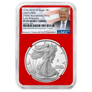 2026-W Proof $1 American Silver Eagle NGC PF69UC ER Trump Label Red Core
