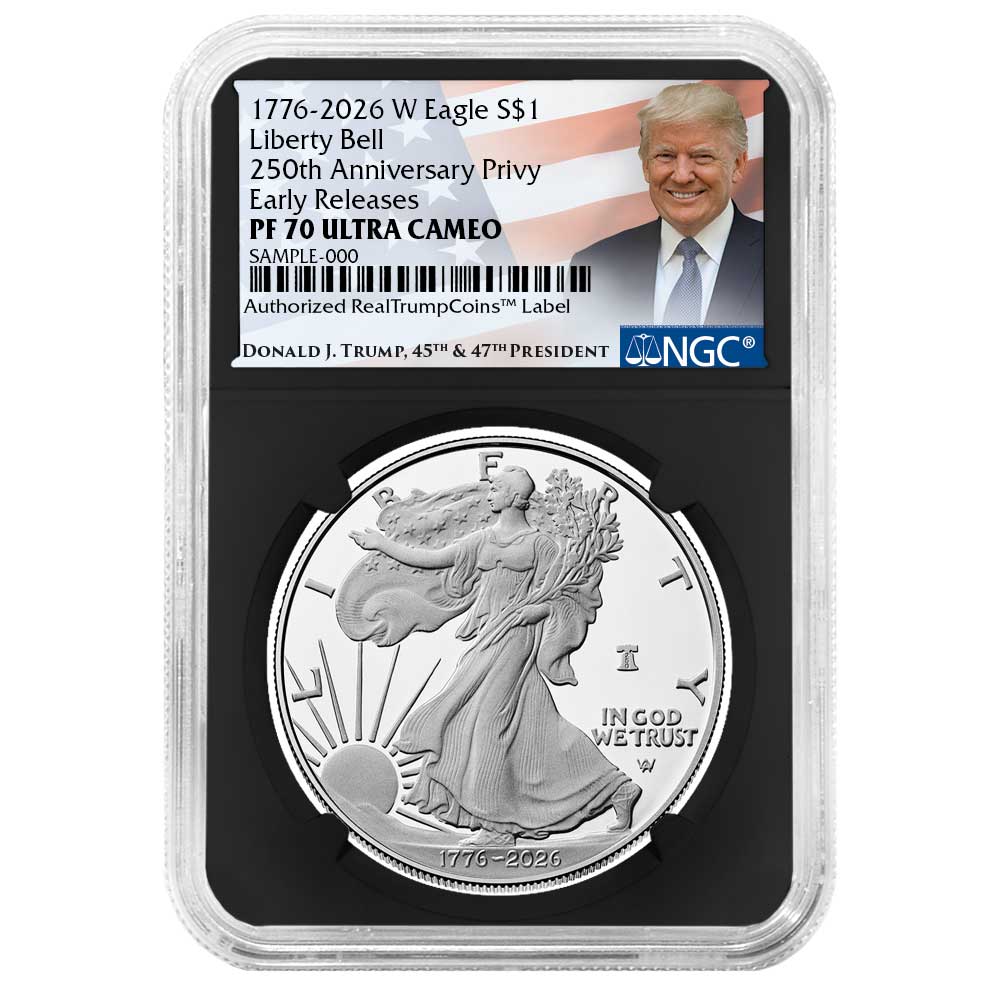 2026-W Proof $1 American Silver Eagle NGC PF70UC ER Trump Label Retro Core