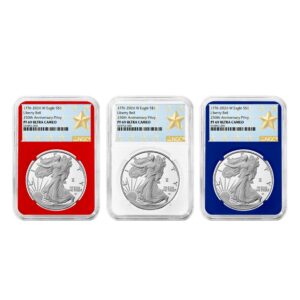 2026-W Proof $1 American Silver Eagle 3pc Set NGC PF69UC West Point Star Label Red White Blue