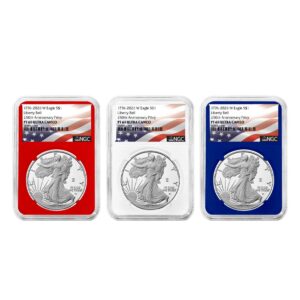2026-W Proof $1 American Silver Eagle 3pc Set NGC PF69UC Flag Label Red White Blue