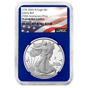 2026-W Proof $1 American Silver Eagle NGC PF69UC Flag Label Blue Core