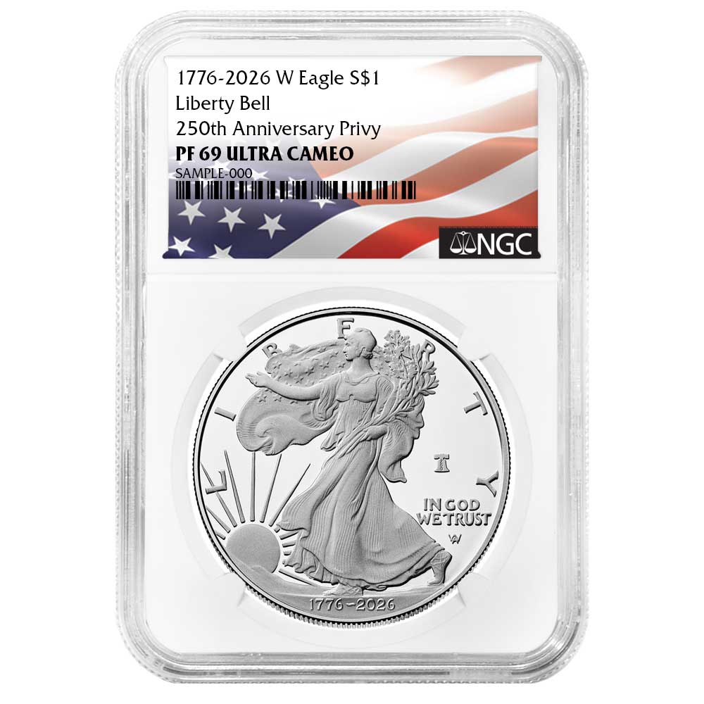 2026-W Proof $1 American Silver Eagle NGC PF69UC Flag Label
