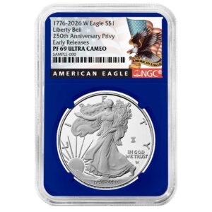 2026-W Proof $1 American Silver Eagle NGC PF69UC ER Black Label Blue Core