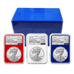 2026-W Proof $1 American Silver Eagle 3pc Set NGC PF70UC FDI ALS Label Red White Blue