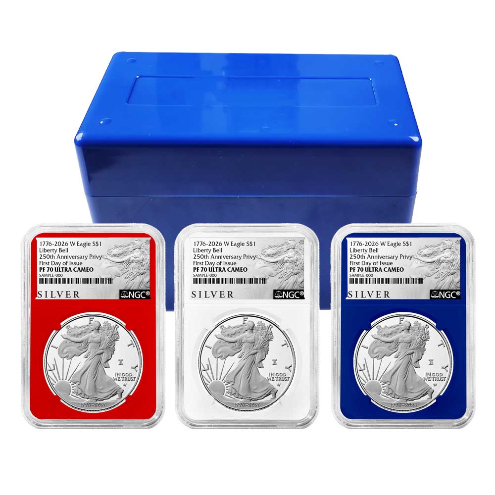 2026-W Proof $1 American Silver Eagle 3pc Set NGC PF70UC FDI ALS Label Red White Blue
