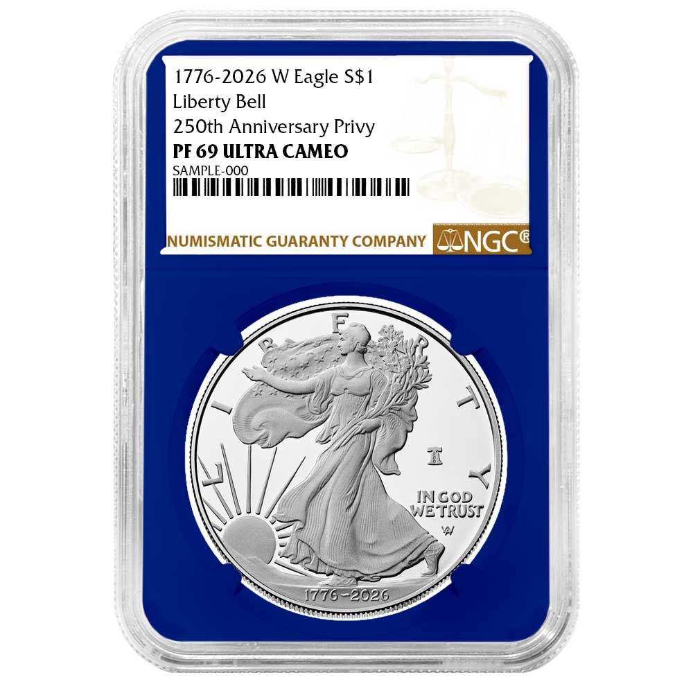 2026-W Proof $1 American Silver Eagle NGC PF69UC Brown Label Blue Core