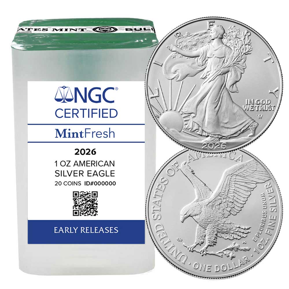 Roll of 20 – 2026 $1 American Silver Eagle NGC ER MintFresh Tube