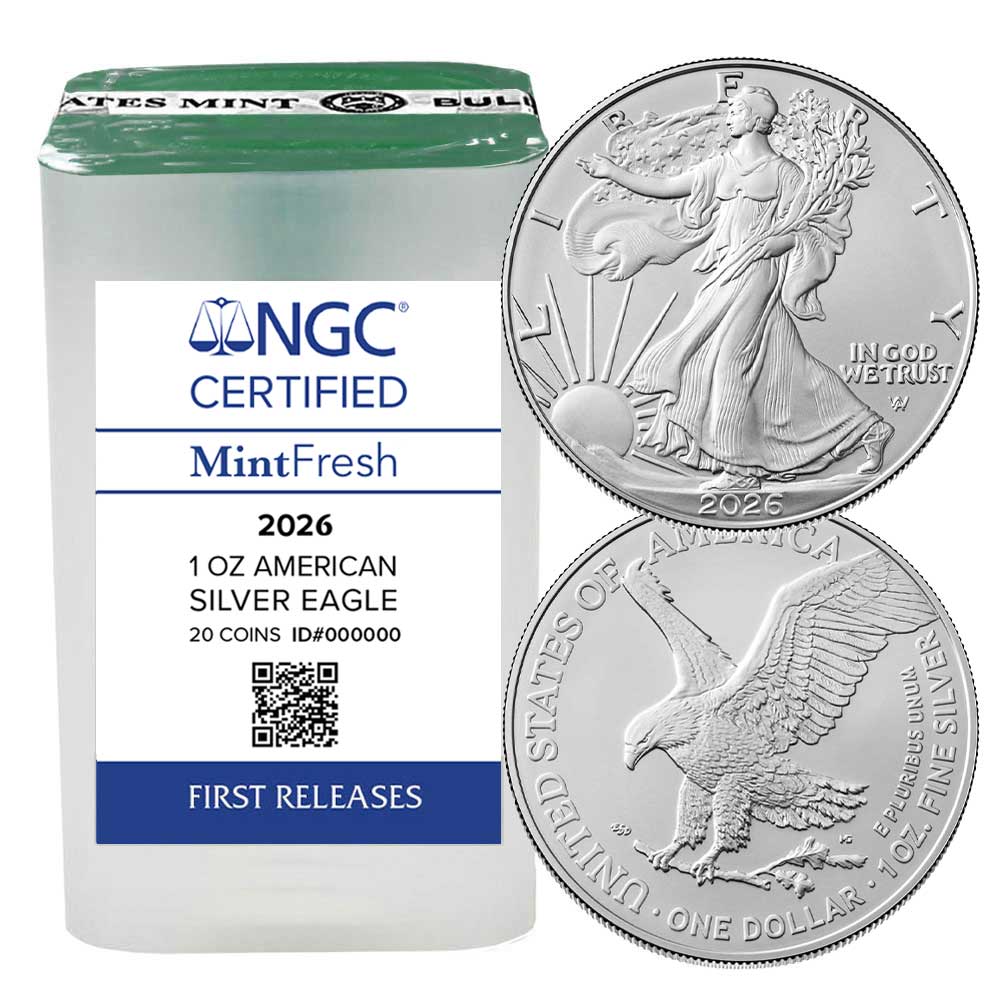 Roll of 20 – 2026 $1 American Silver Eagle NGC FR MintFresh Tube