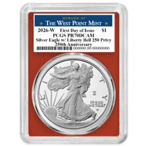 2026-W Proof $1 American Silver Eagle PCGS PR70DCAM FDOI West Point Label Red Frame