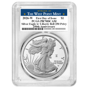 2026-W Proof $1 American Silver Eagle PCGS PR70DCAM FDOI West Point Label