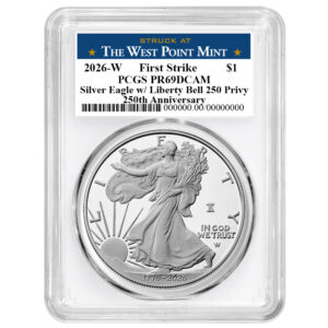 2026-W Proof $1 American Silver Eagle PCGS PR69DCAM FS West Point Label White Frame