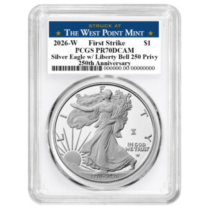 2026-W Proof $1 American Silver Eagle PCGS PR70DCAM FS West Point Label White Frame