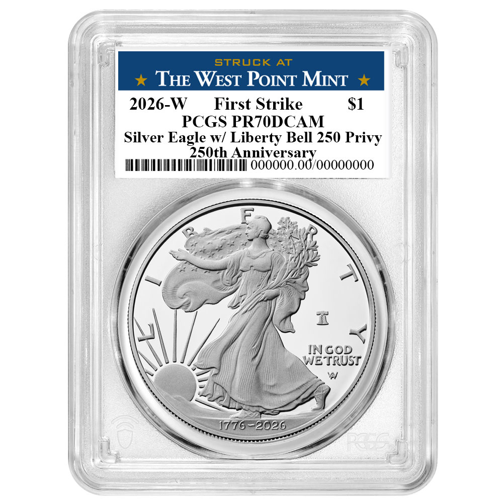 2026-W Proof $1 American Silver Eagle PCGS PR70DCAM FS West Point Label