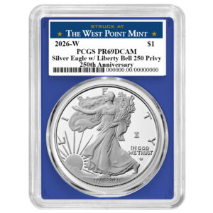 2026-W Proof $1 American Silver Eagle PCGS PR69DCAM West Point Label Blue Frame