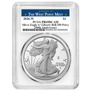 2026-W Proof $1 American Silver Eagle PCGS PR69DCAM West Point Label White Frame
