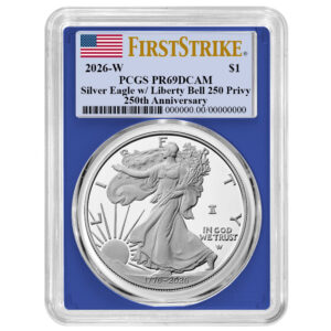 2026-W Proof $1 American Silver Eagle PCGS PR69DCAM FS Flag Label Blue Frame