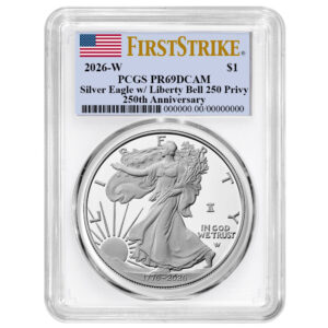 2026-W Proof $1 American Silver Eagle PCGS PR69DCAM FS Flag Label White Frame
