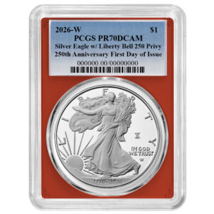 2026-W Proof $1 American Silver Eagle PCGS PR70DCAM FDOI Blue Label Red Frame
