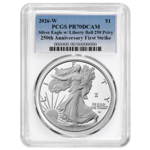2026-W Proof $1 American Silver Eagle PCGS PR70DCAM FS Blue Label White Frame