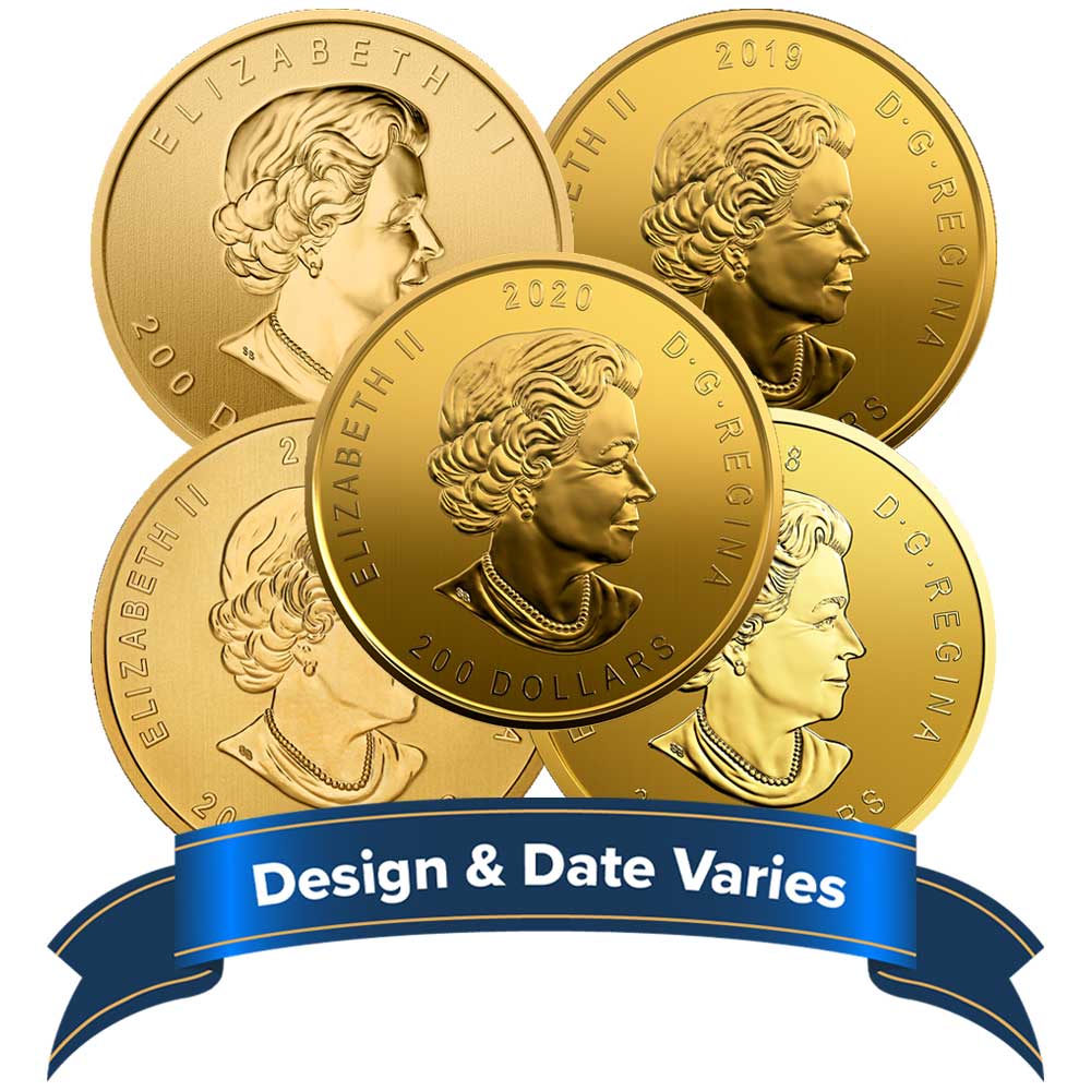 1 Troy oz .99999 Fine Gold $200 Royal Canadian Mint Call of the