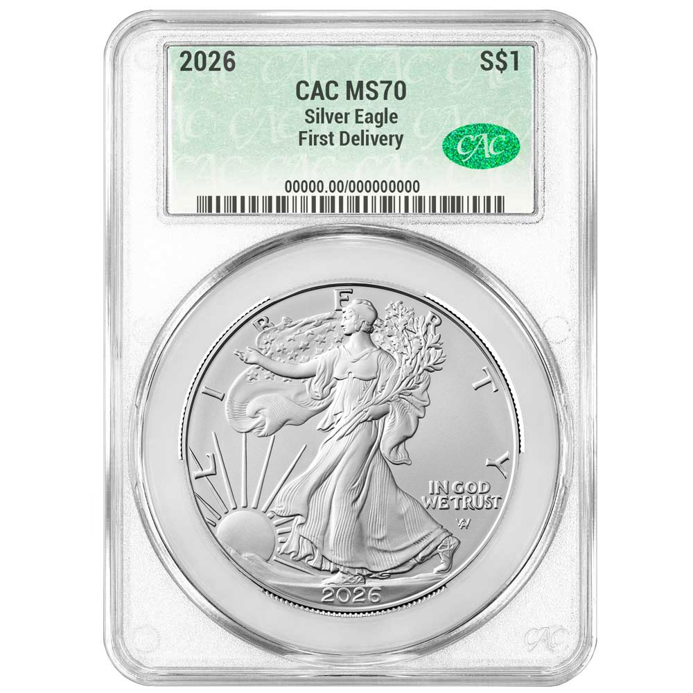 2026 $1 American Silver Eagle CACG MS70 First Delivery - Pinehurst