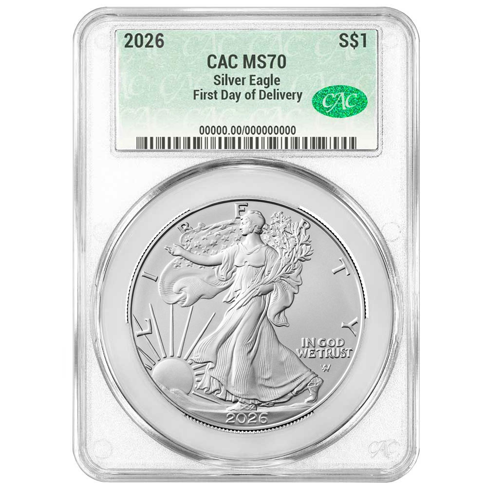 2026 $1 American Silver Eagle CACG MS70 First Day of Delivery