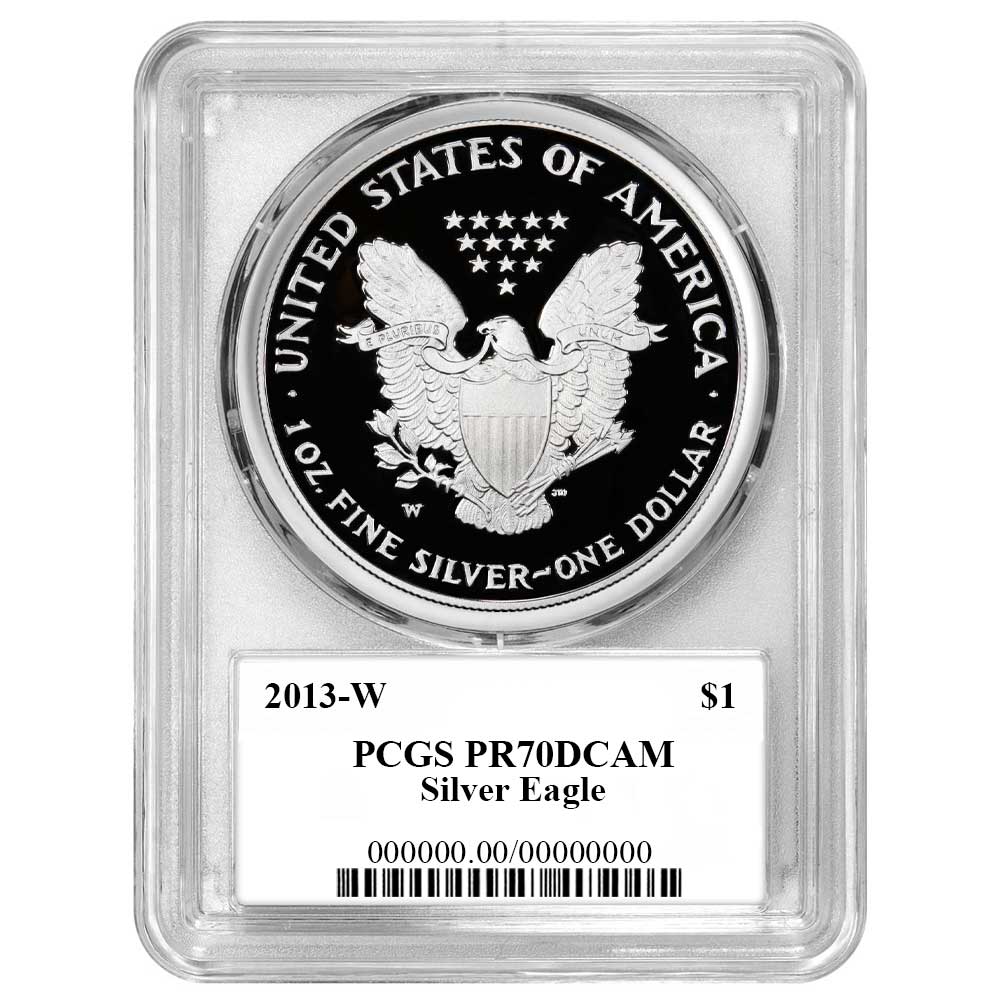 2013-W Proof $1 American Silver Eagle PCGS PR70DCAM John Mercanti